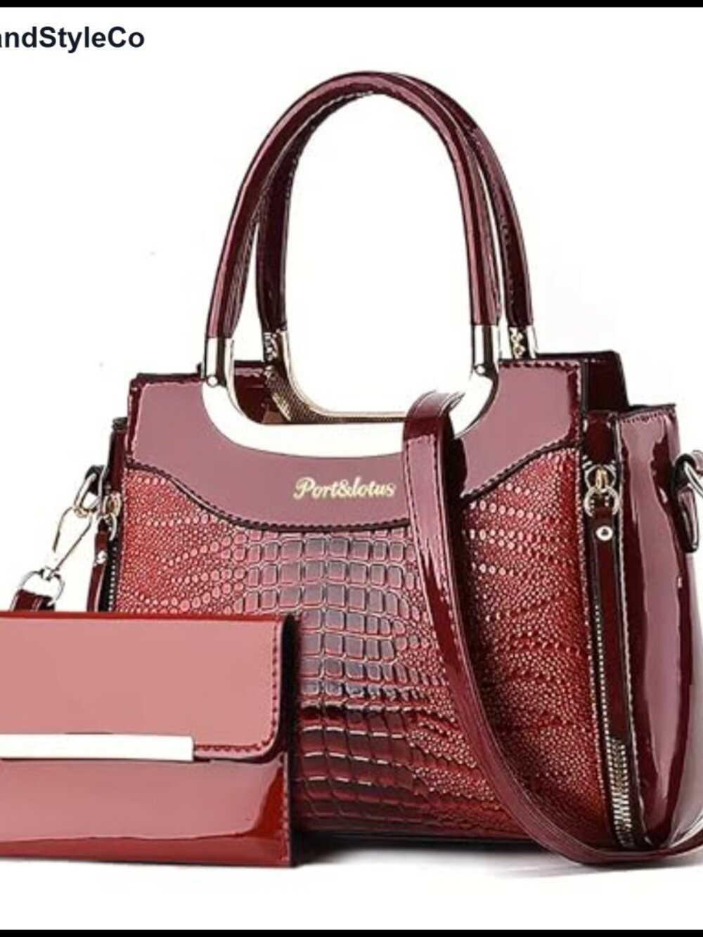 Crocodile Pattern Top Handle Crossbody Satchel Bag Waterproof Multi Pocket